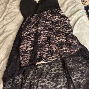 Emerald Sundae Black and Pink Strapless Dress